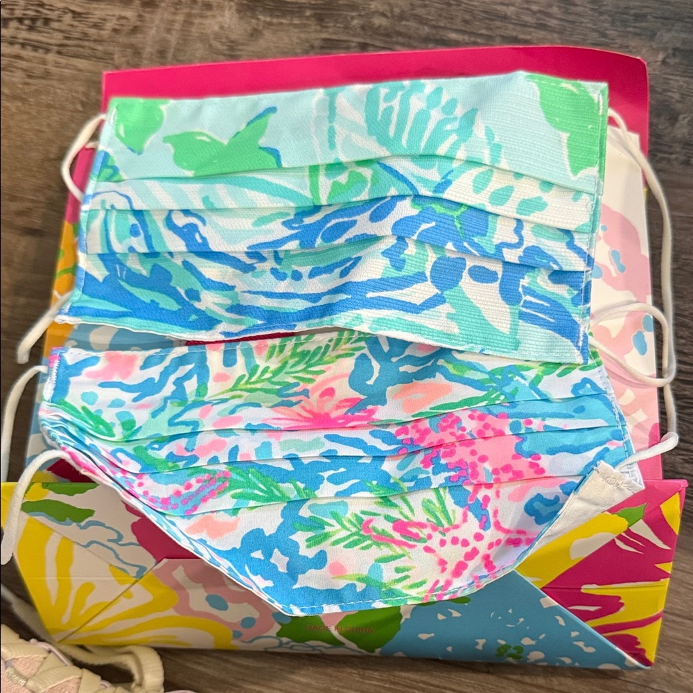 Lilly Pulitzer Blue and Pink Face Masks